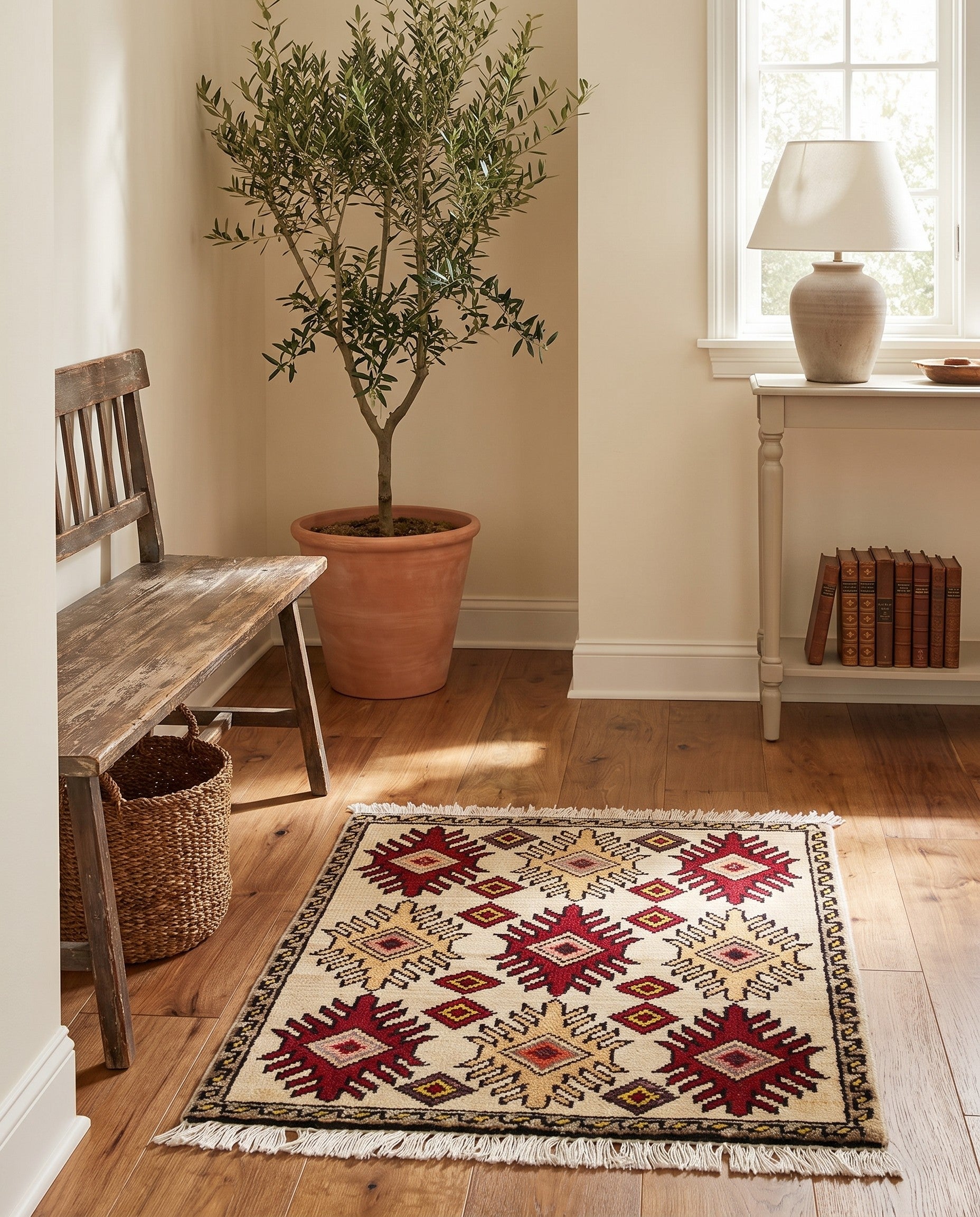 1' 6 x 2' Hand Knotted Modern Ziegler Rug