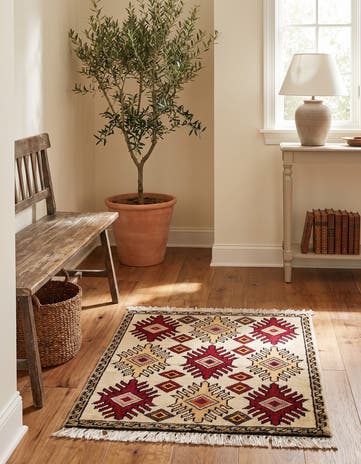 1' 6 x 2' Hand Knotted Modern Ziegler Rug