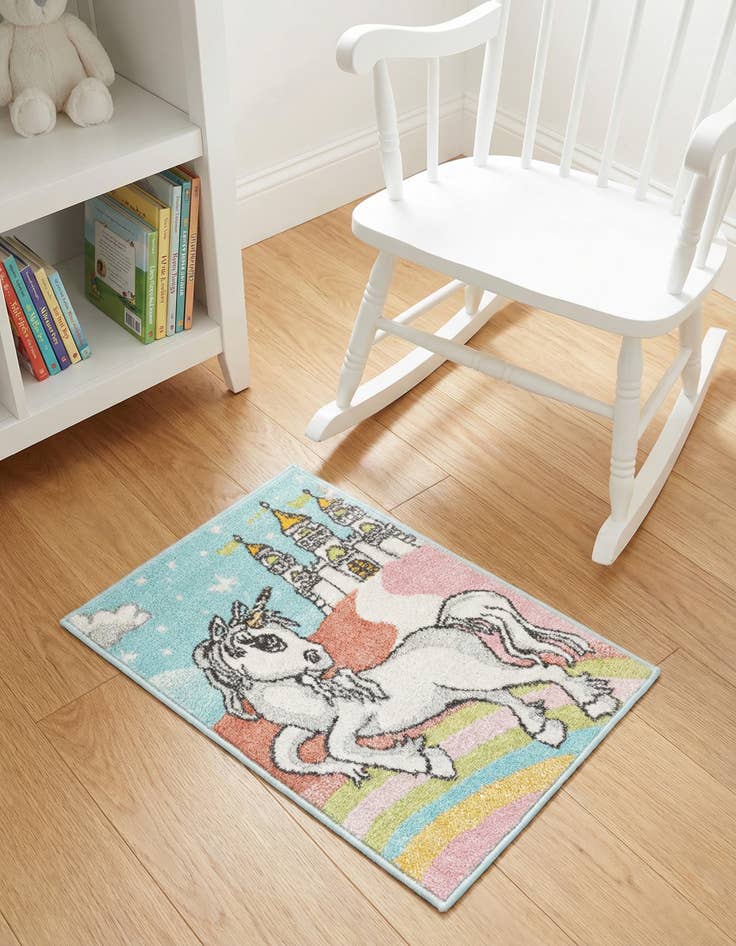 Detail image of  2' 2 x 3' Unicorn Whimsy Kids Rug