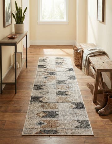 Ivory Eco Southwestern Runner Rug
