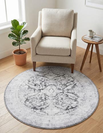 3' 6 x 3' 6 Washable Timeless Round Rug