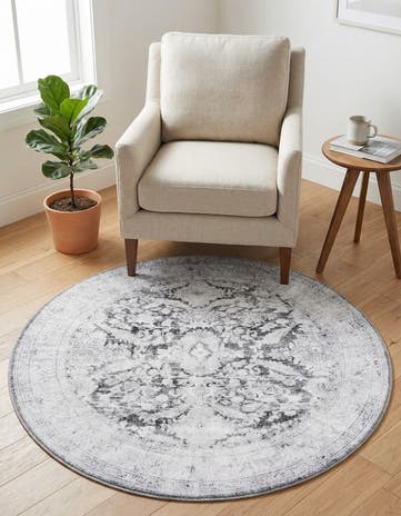 3' 6 x 3' 6 Washable Timeless Round Rug