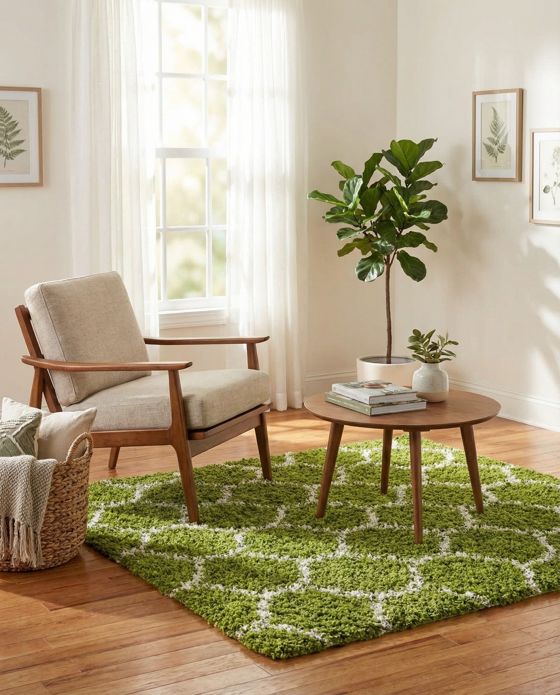 5' 3 x 5' 3 Trellis Shag Square Rug