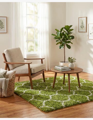 5' 3 x 5' 3 Trellis Shag Square Rug