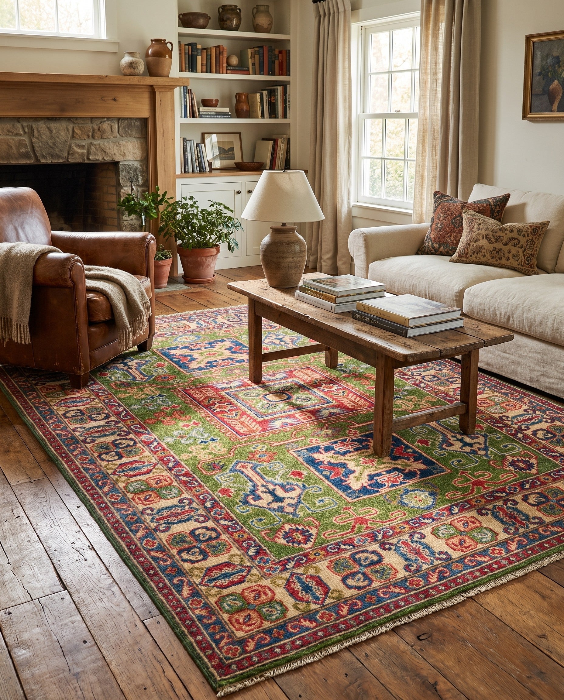 4' x 5' 10 Hand Knotted Kazak Rug