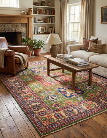 4' x 5' 10 Hand Knotted Kazak Rug