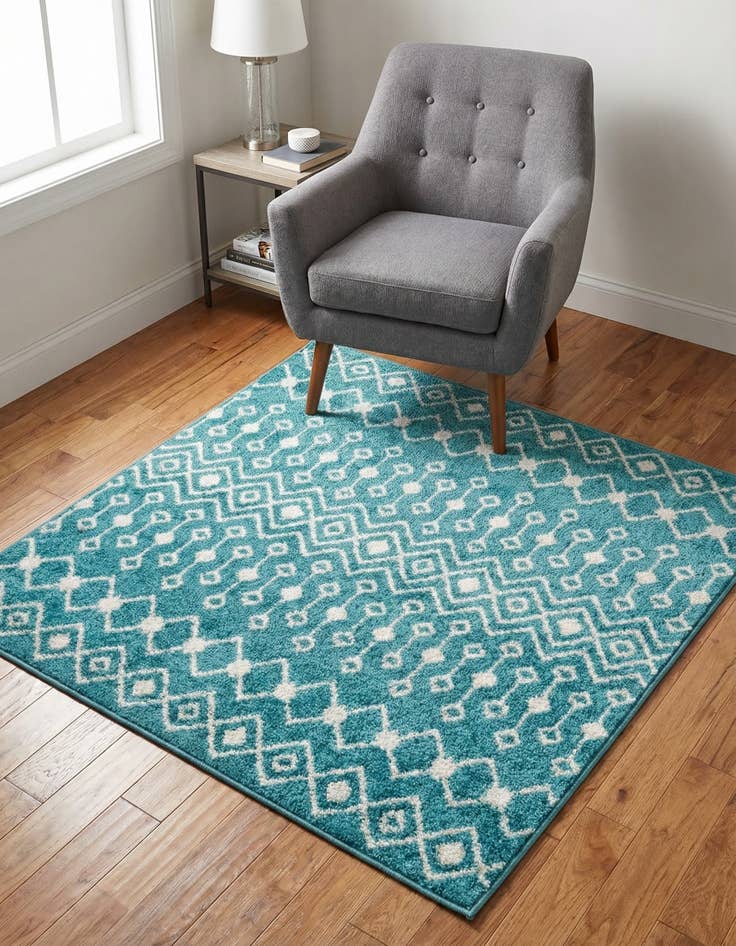 Detail image of 4' x 4' Moroccan Trellis Square Rug