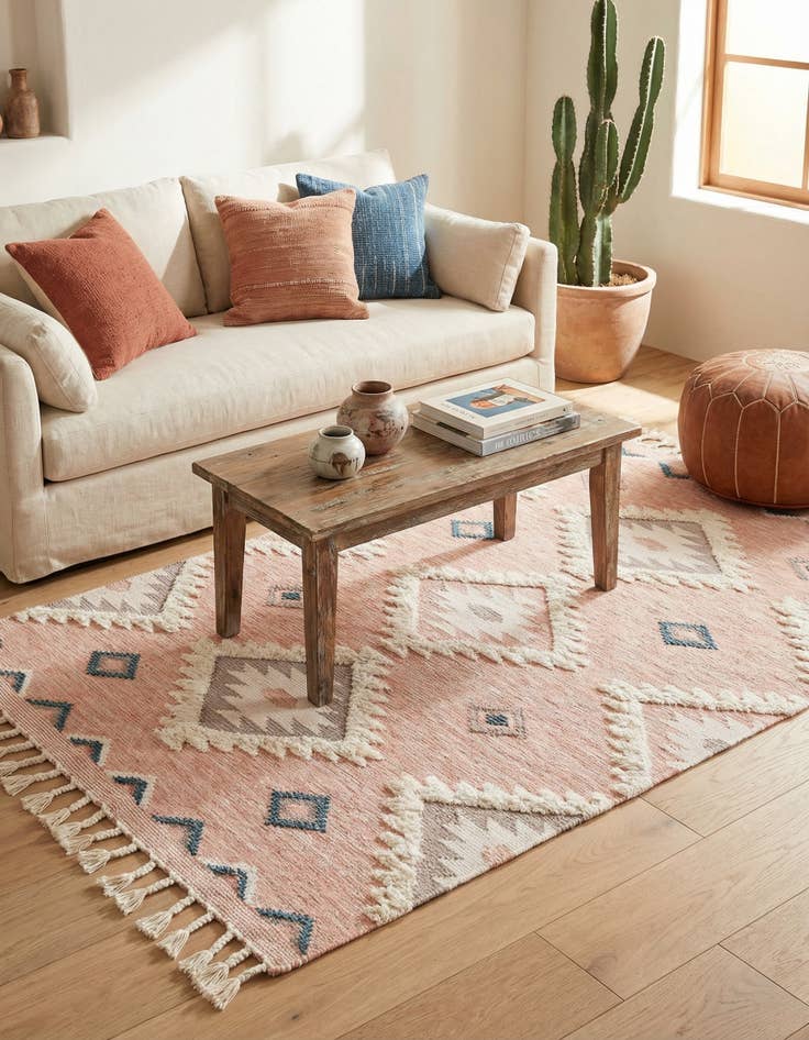 Detail image of 5' 1 x 8' Hand Woven Arizona Wool Rug