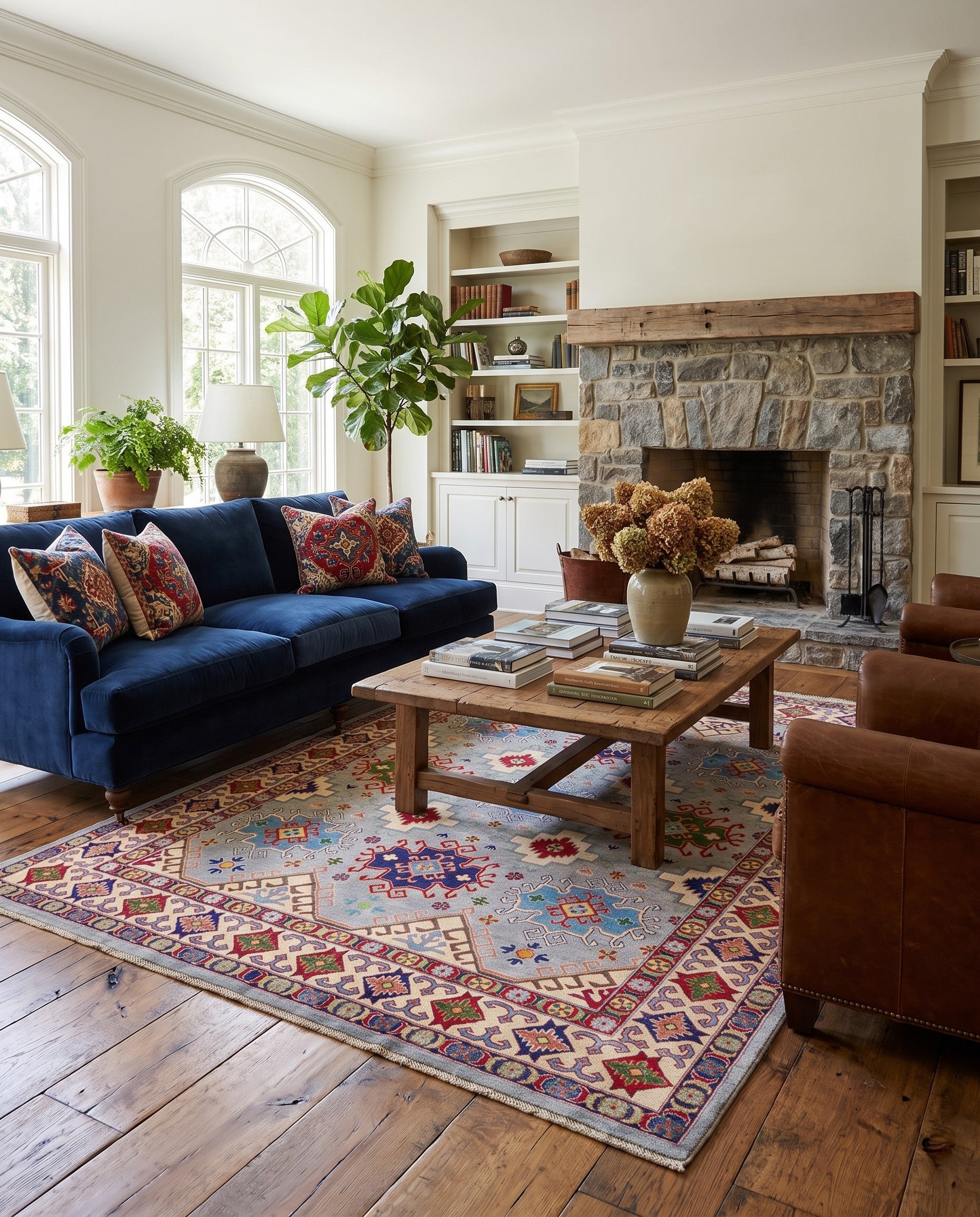 8' x 10' 6 Hand Knotted Kazak Rug