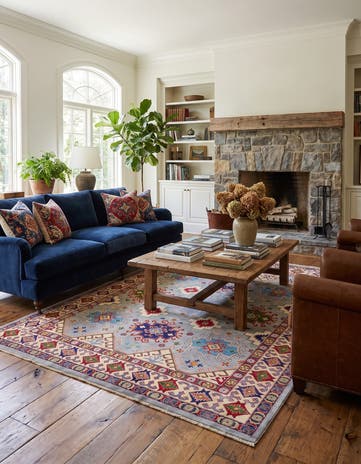 8' x 10' 6 Hand Knotted Kazak Rug