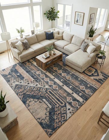 Navy Blue Oregon Square Rug