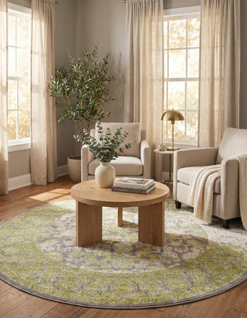 6' x 6' Modern Classical Round Rug