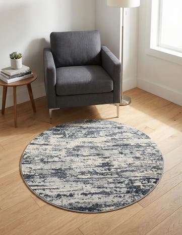 Gray Caspian Round Rug