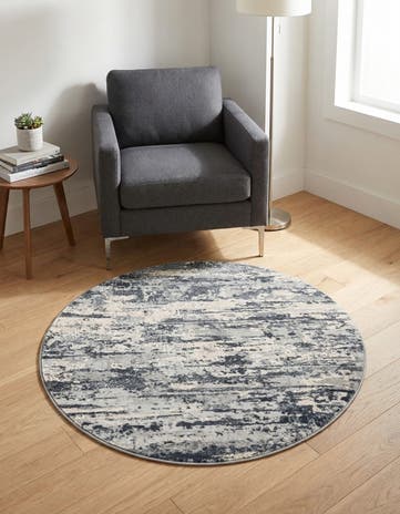 Gray Caspian Round Rug