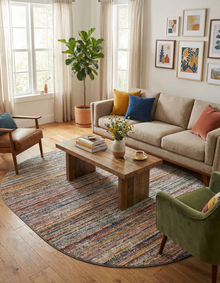 Detail image of 7' 10 x 10' 2 Gemstone Oval Rug