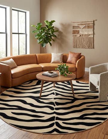 Cream Savannah Round Rug