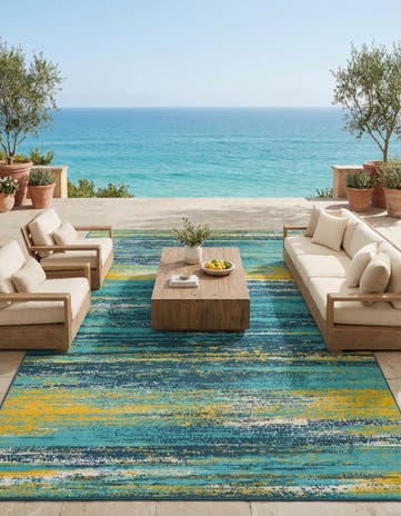 9' x 12' Easy-Clean Coastal Indoor / Outdoor Rug