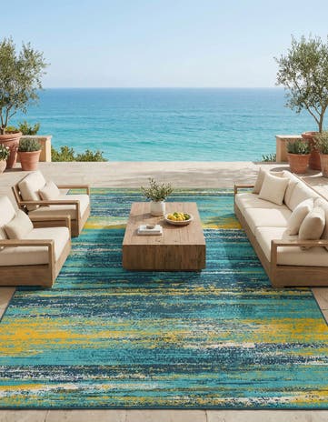 9' x 12' Easy-Clean Coastal Indoor / Outdoor Rug