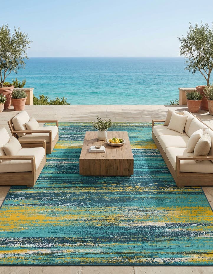 9' x 12' Easy-Clean Coastal Indoor / Outdoo...