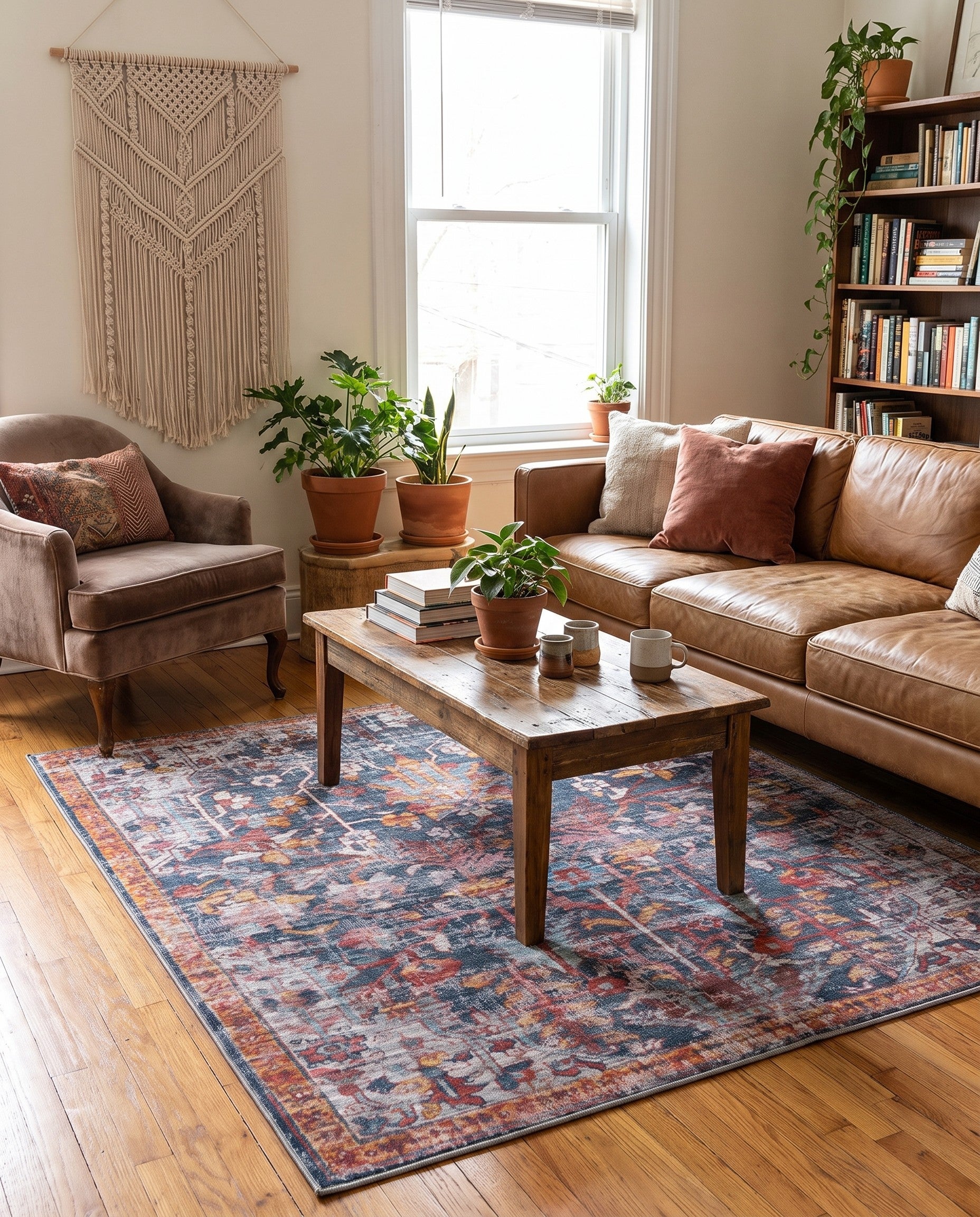 Navy Blue Maahru Square Rug