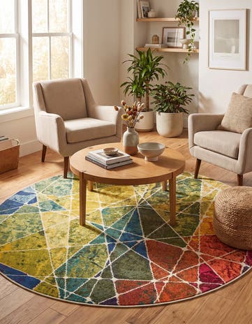 Washable Hyacinth Round Rug