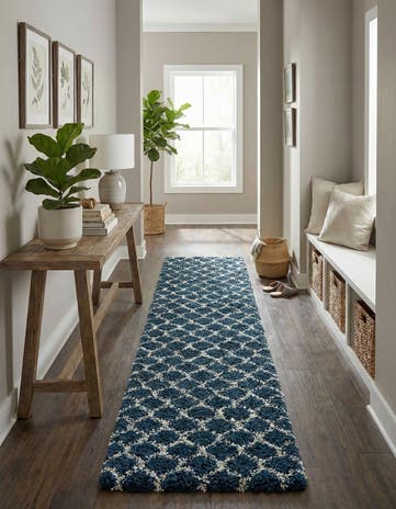 3' 3 x 16' 5 Lattice Shag Runner Rug