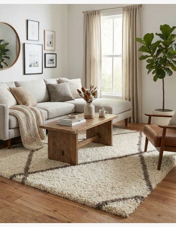 Pearl and Khaki Infinity Shag Square Rug