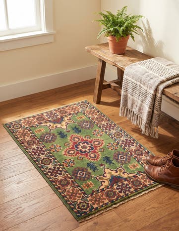 1' 11 x 3' Hand Knotted Kazak Rug