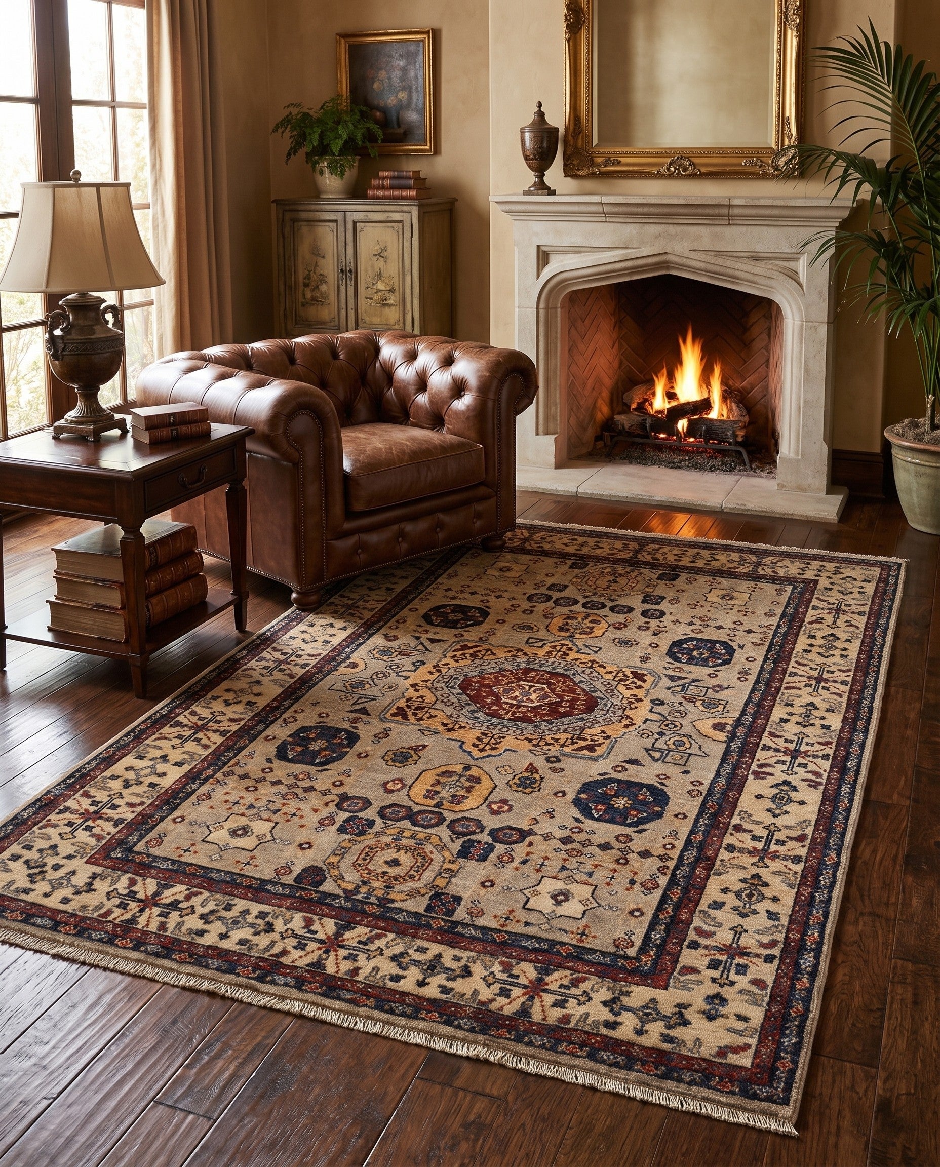 3' 11 x 5' 11 Hand Knotted Mamluk Ziegler Rug