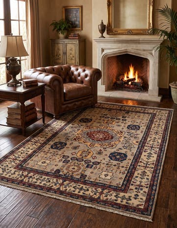 3' 11 x 5' 11 Hand Knotted Mamluk Ziegler Rug