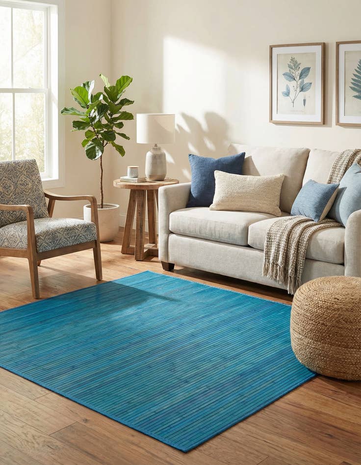 Detail image of 5' 3 x 5' 3 Bamboo Square Rug