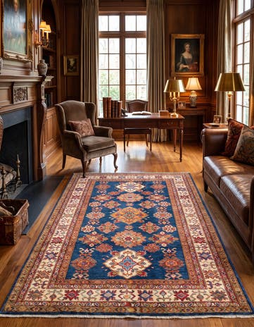 4' 3 x 5' 9 Hand Knotted Kazak Rug
