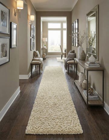 2' 7 x 16' 5 Solid Shag Runner Rug