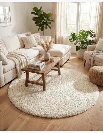 Pearl Infinity Shag Round Rug