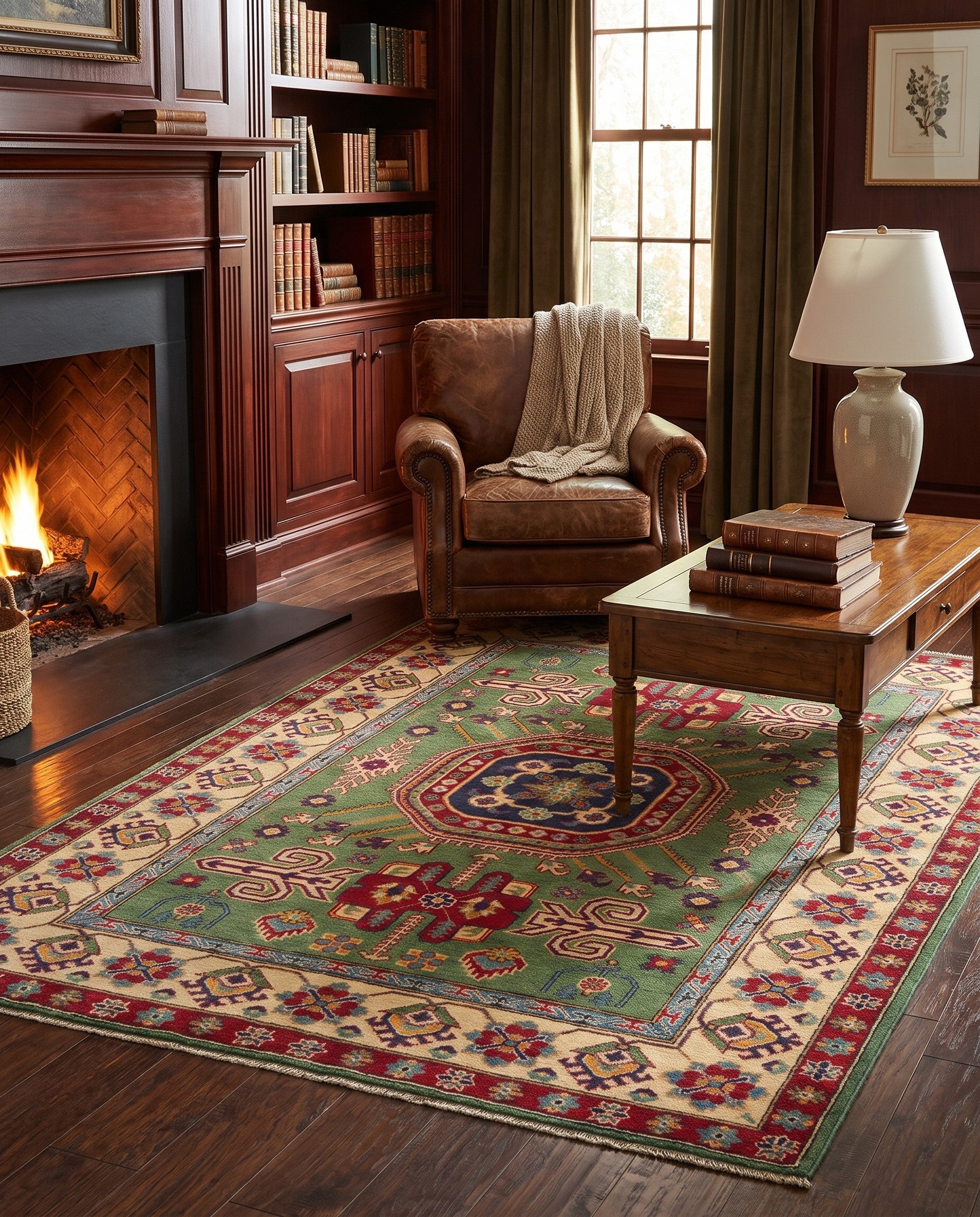 150cm x 215cm Noué main Kazak Tapis