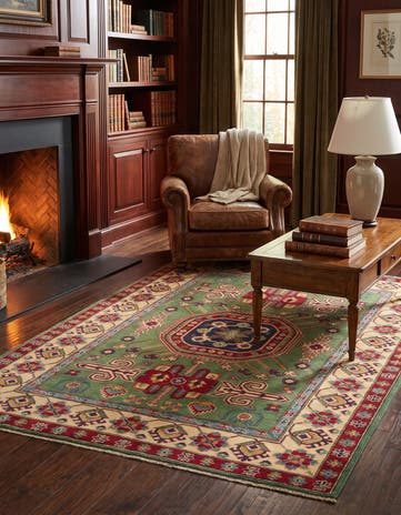 150cm x 215cm Noué main Kazak Tapis