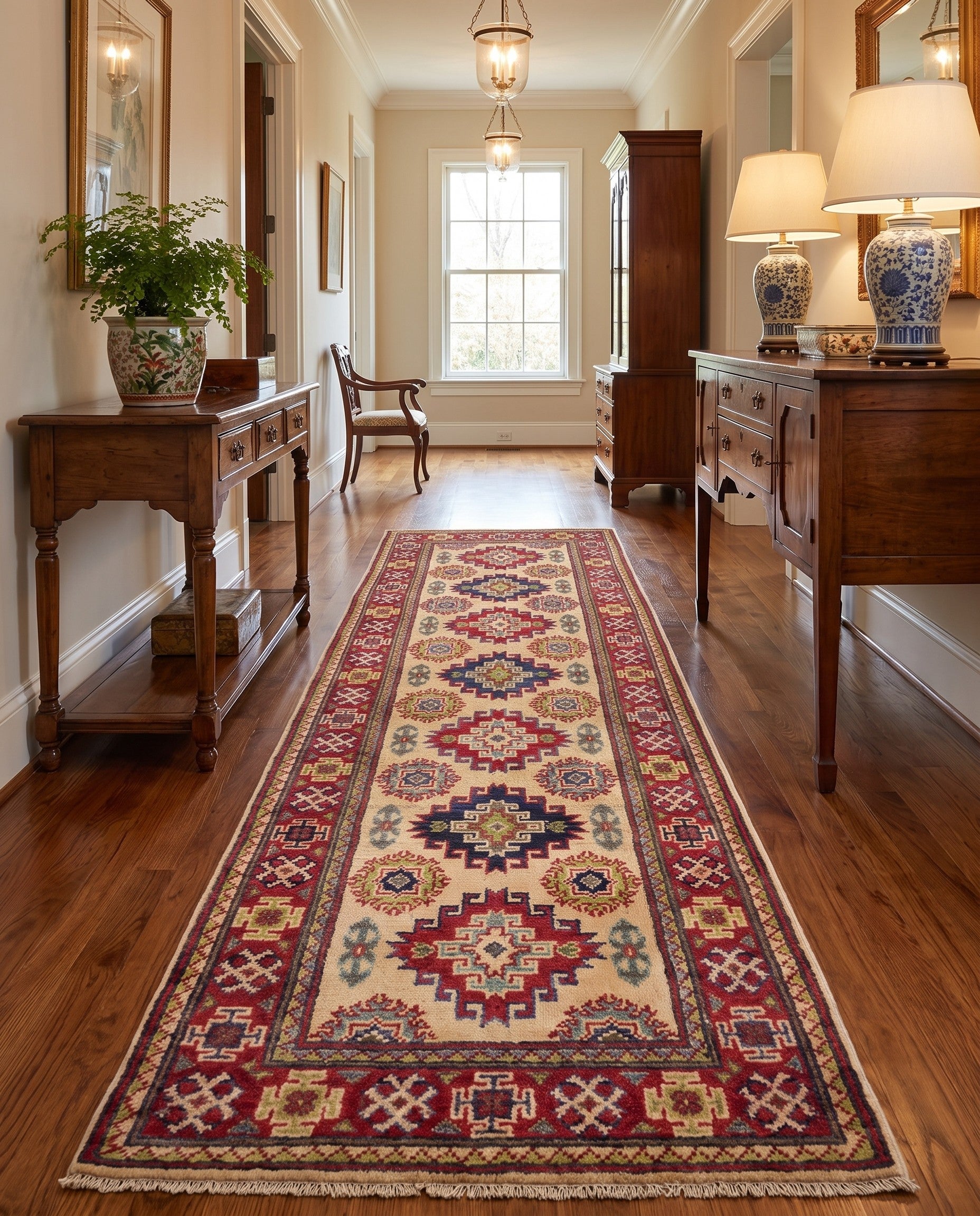 2' x 6' 4 Hand Knotted Kazak Runner Rug