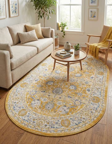 Tuscan Yellow Whitney Oval Rug
