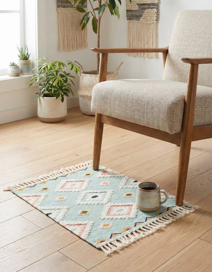 Detail image of 1' 6 x 1' 6 Hand Woven Arizona Wool Sample Rug