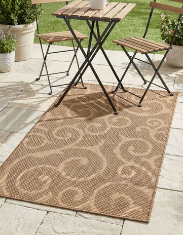 3' 3 x 5' 3 Easy-Clean Botanical Indoor / Outdoor Rug