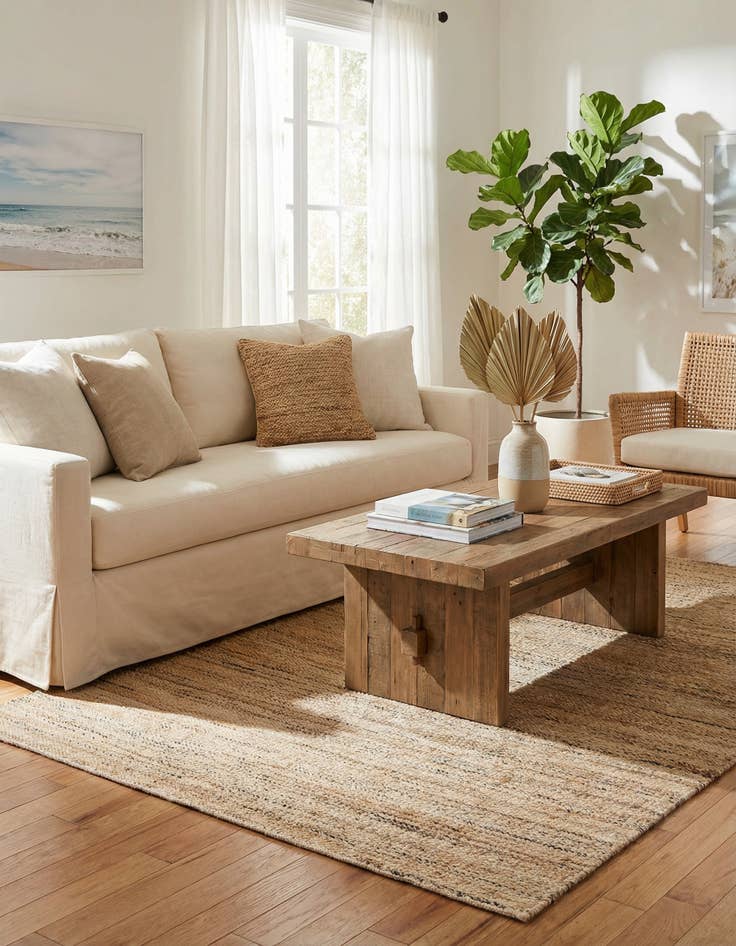 Detail image of 5' 1 x 8' Palm Beach Jute Rug