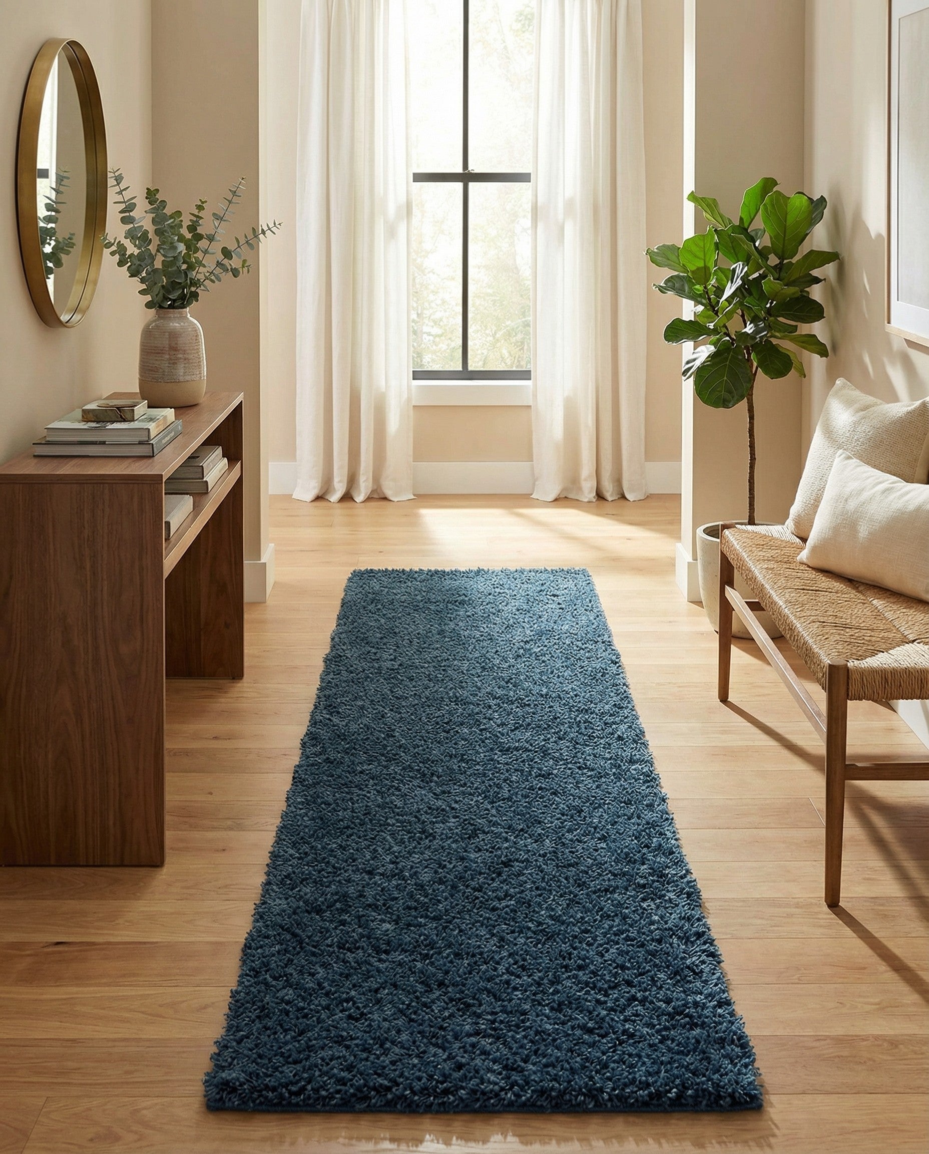 2' x 8' Solid Shag Runner Rug