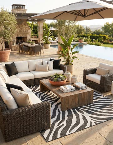 10' x 14' Easy-Clean Safari Indoor / Outdoor Rug