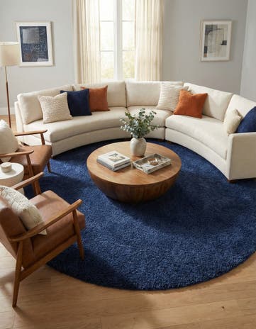 10' x 10' Solid Frieze Round Rug
