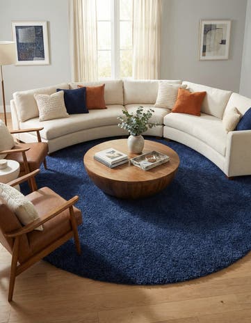 10' x 10' Solid Frieze Round Rug
