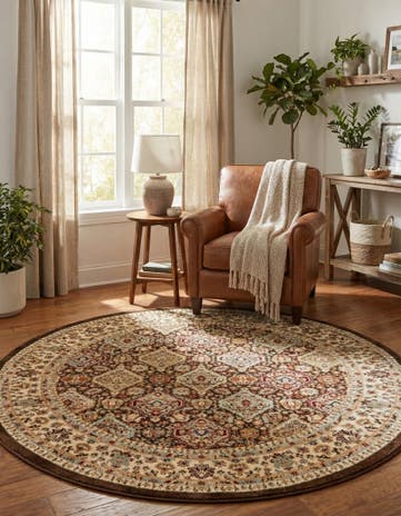 Brown Aditi Round Rug