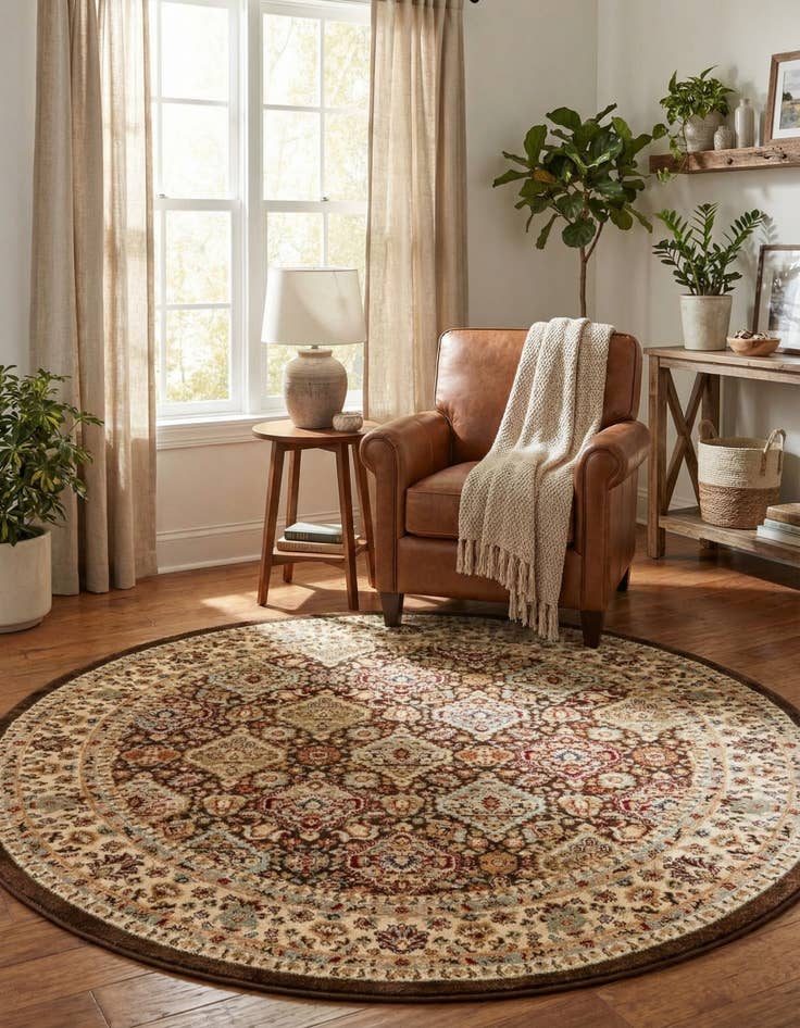 Detail image of 6' x 6' Classic Agra Round Rug