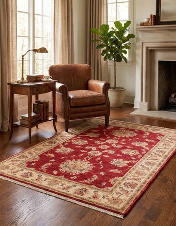 3' 6 x 4' 11 Hand Knotted Ziegler Rug