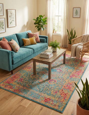 5' x 8' Washable Fleur Rug