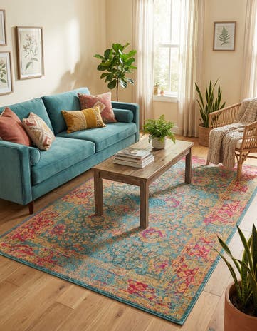 5' x 8' Washable Fleur Rug
